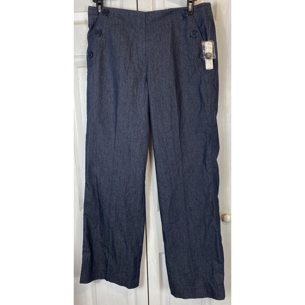 New Directions dark denim jeans size 10 new flap pockets 34 x 31.5